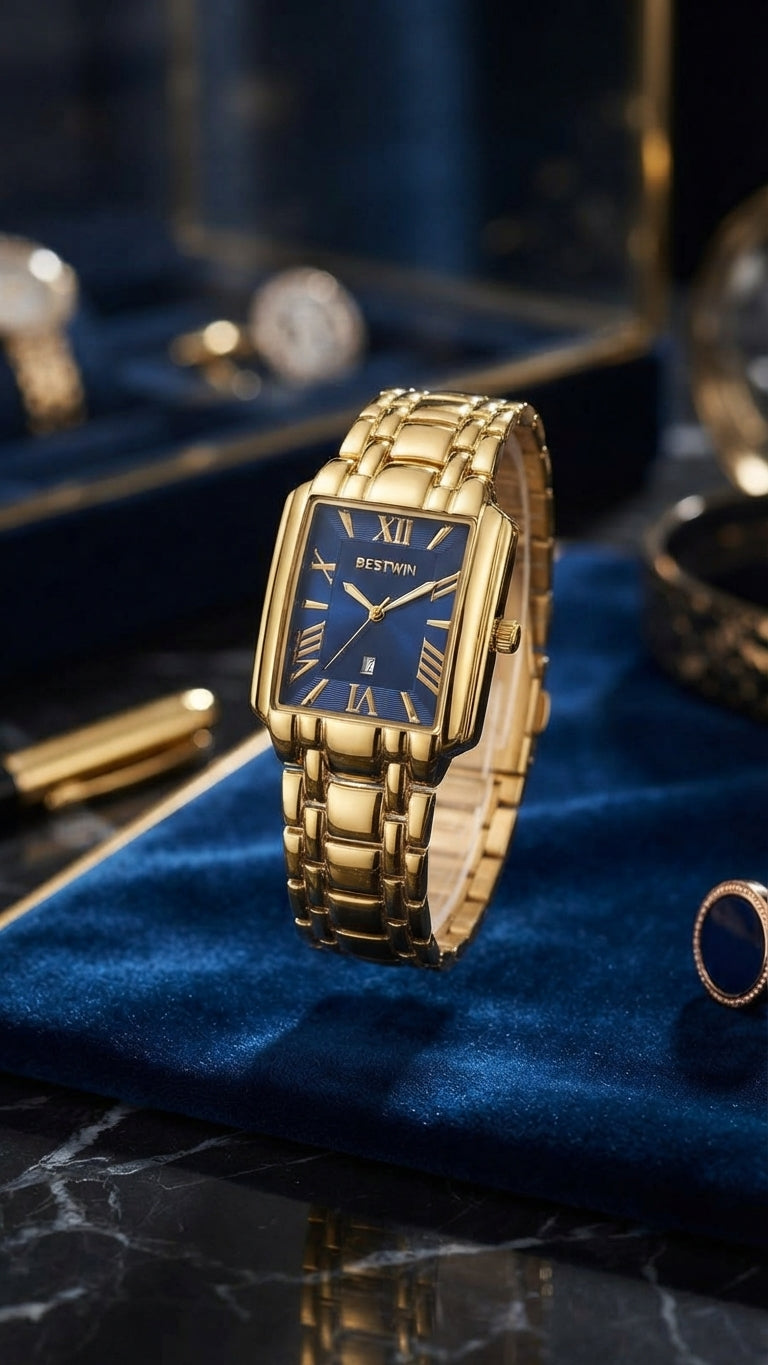 💎 The Sovereign Square: Bestwin Luxury Gold Timepiece