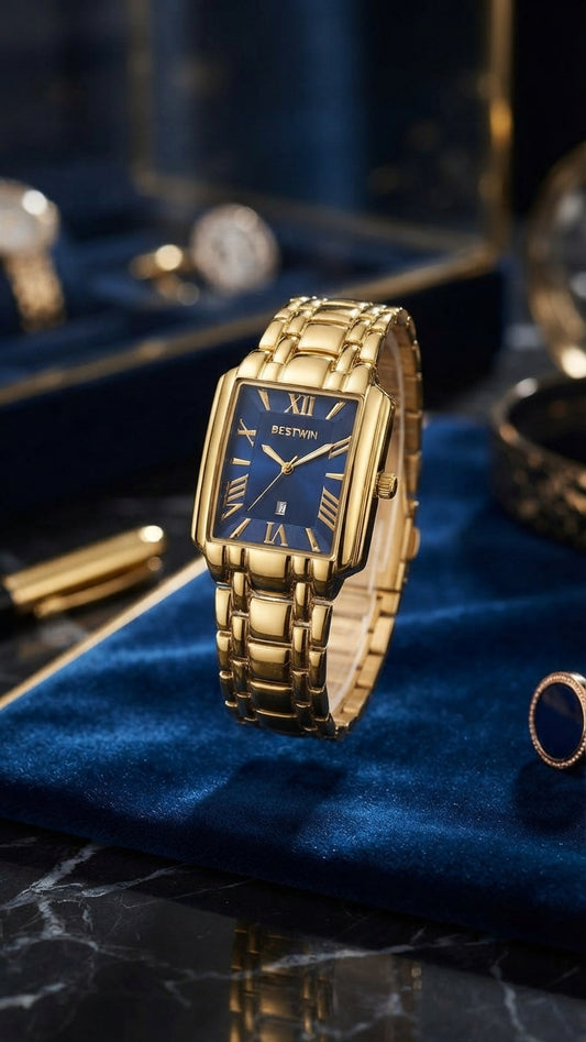 💎 The Sovereign Square: Bestwin Luxury Gold Timepiece