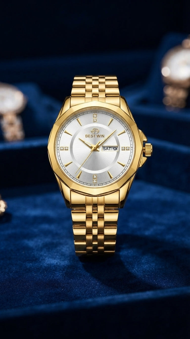 Bestwin Gold-White Crystal Timepiece