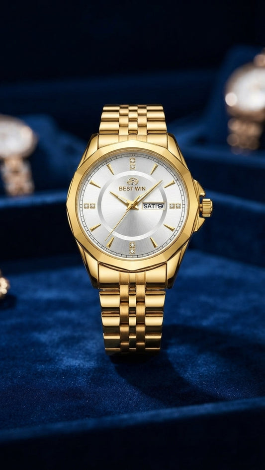 Bestwin Gold-White Crystal Timepiece
