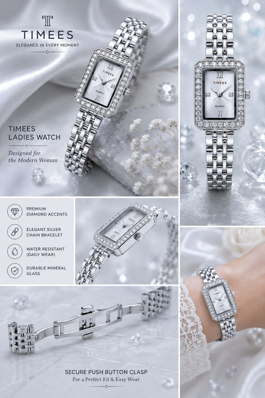Timees  White &Silver stainless