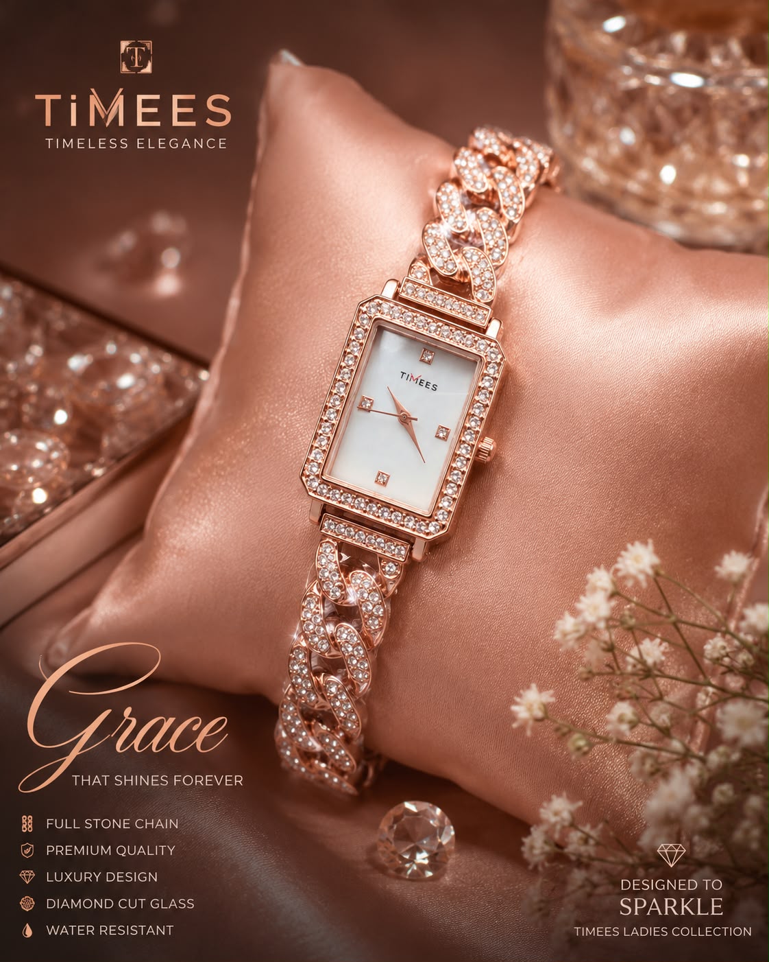 🌹 Rose Gold Elegance: Timees Ladies Collection 🌹